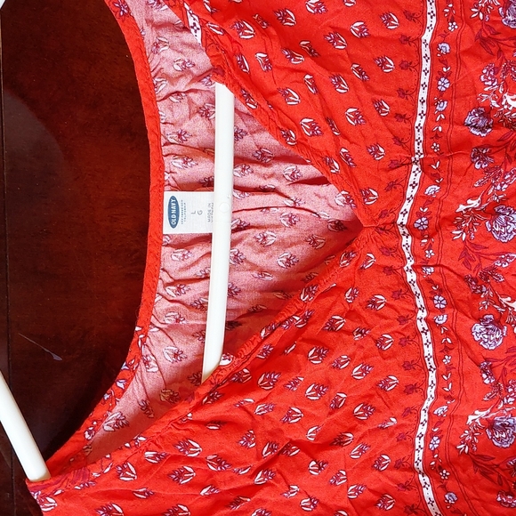 Red Boho old navy long sleeve blouse,L - Picture 2 of 3